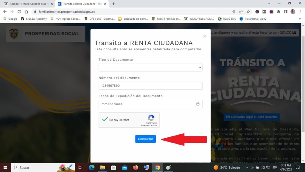 Paso a Paso Para Consultar Link de Inscritos a Renta Ciudadana