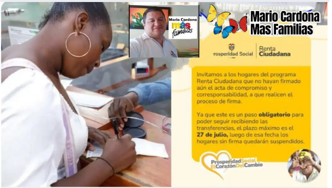 firmar el acta de compromiso renta ciudadana