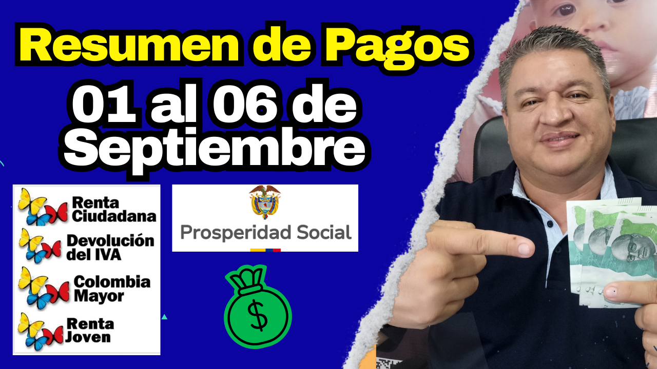Resumen de Pagos del 01 al 06 de Septiembre de 2025 programas Prosperidad Social