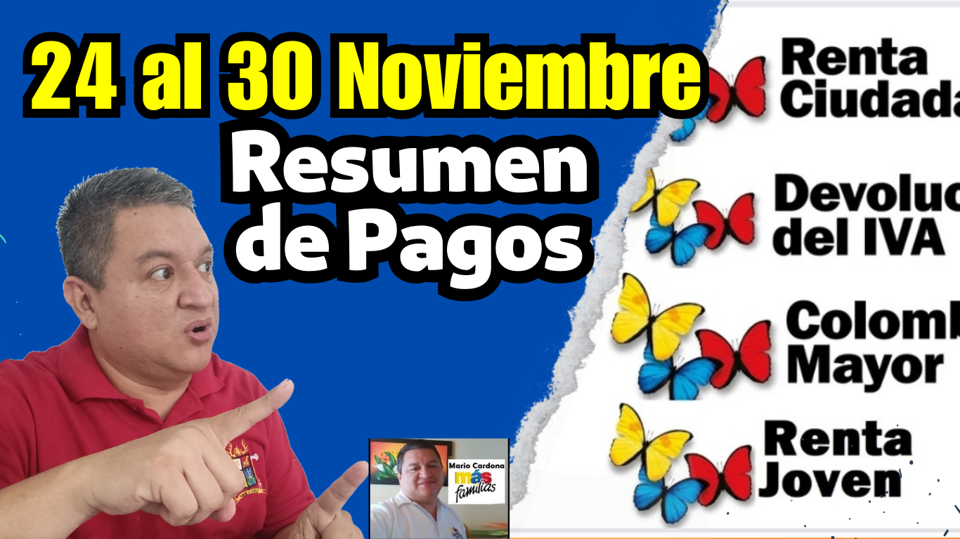 Resumen de Pagos Programas Sociales Semana 24 al 30 de Noviembre 2025
