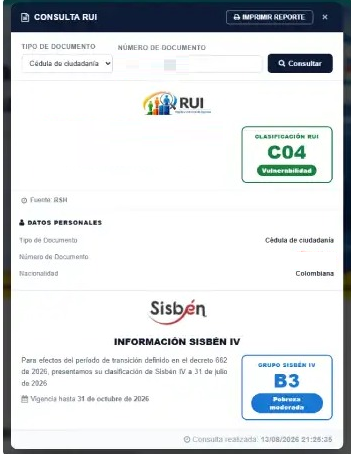 CONSULTA RUI SISBEN